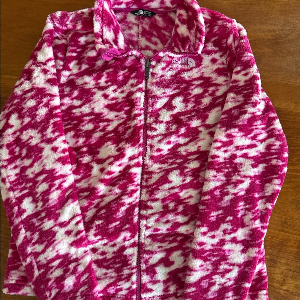 The North Face Vibrant Pink and White Fleece